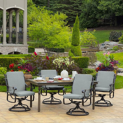 Arden Outdoor Dining Chair Cushion, 20 in x 20 in, Weather-Proof, Rain-Proof, Fade Resistant Patio Cushion for Patio, Dining, or Rocking Chairs 20 x 20, Stone Grey Leala