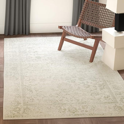 SAFAVIEH Adirondack Collection Area Rug - 5'1" x 7'6", Ivory & Sage, Distressed Vintage Floral Design, Non-Shedding & Easy to Clean, Ideal for Living Room, Bedroom, Dining Space (ADR109V)