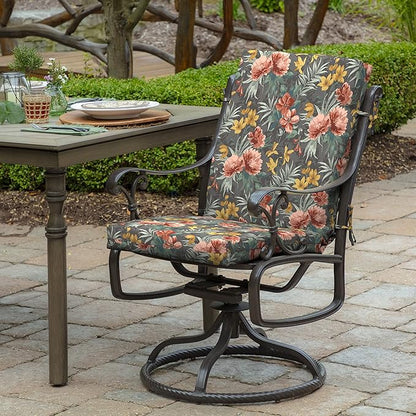 Arden Outdoor Dining Chair Cushion, 20 in x 20 in, Weather-Proof, Rain-Proof, Fade Resistant Patio Cushion for Patio, Dining, or Rocking Chairs 20 x 20, Phoebe Grey Floral