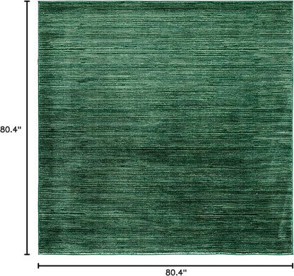 SAFAVIEH Vision Collection Area Rug - 6'7" Square, Dark Green, Modern Ombre Design, Non-Shedding & Easy to Clean, Ideal for Living Room, Bedroom, Dining Space (VSN606Y)