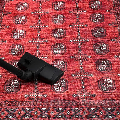Keen Home Design 2x10 Rug - Machine Washable Runner Rug with Non-Slip Backing, Ideal for Hallway, Entryway, Kitchen, Laundry Room - Vintage, Easy Clean, Durable, Low Pile - (2'6" x 10')