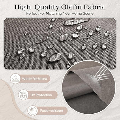 Outdoor Chair Cushions Set of 2-22 x 25 Inch Fade Resistant Patio Chair Cushions Outdoor Seat Cushions for Patio Furniture Chair Sofa Couch-Grey