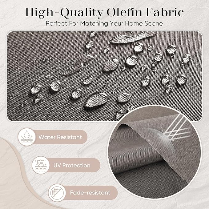 Outdoor Chair Cushions- 22 X 25 Inch High Density Sponge Patio Cushions Deep Seat Patio Furniture Cushions for Chair Sofa Couch-Grey/2 Piece