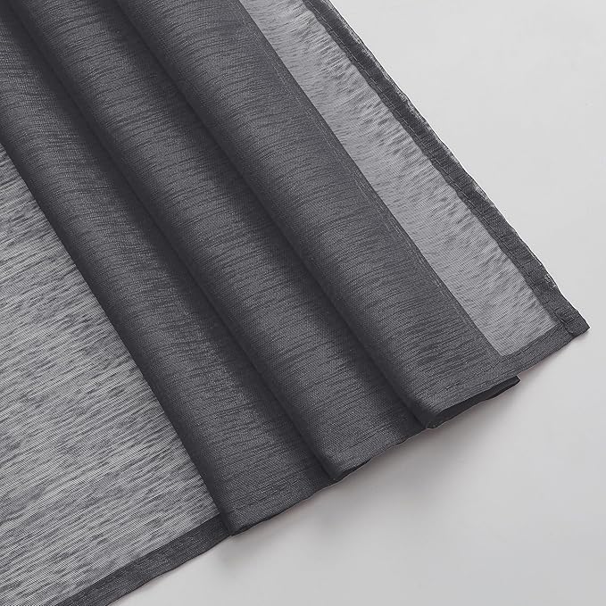 DONREN Dark Grey Window Scarf for Outdoor Decoration - Add Luxury Beautiful Elegant Effect to Curtain Panels (1 Panel, 52 x 288 Inches Long)