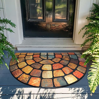 ubdyo Unique Design Door mat - Low Pile Front Doormat Outside Entrance for Efficient Dirt Trapping - All Weather Front Door Mat Indoor Entrance - Anti Slip Welcome Matt Outdoor - (36" x 24", Orange)