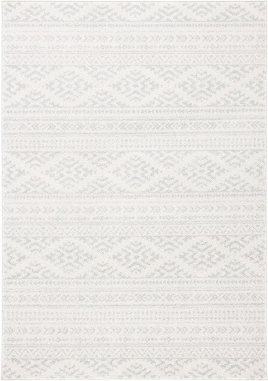 SAFAVIEH Tulum Collection Accent Rug - 2' x 4', Ivory & Light Grey, Moroccan Boho Tribal Design, Non-Shedding & Easy to Clean, Ideal for Front Door, Kitchen, Entryway, Foyer (TUL272G)