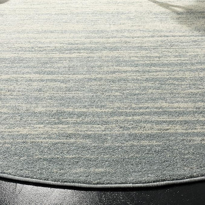SAFAVIEH Adirondack Collection Area Rug - 7' Round, Slate & Cream, Modern Ombre Design, Non Shedding & Easy to Clean, Ideal for Living Room, Bedroom, Office, Dining Space (ADR113T)