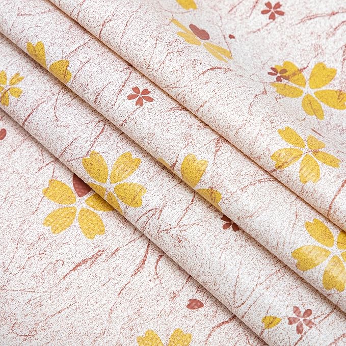 RAY STAR 12X120 Inch Shelf Liner for Kitchen Cabinets, Non-Adhesive Cabinet Liner Washable, PVC Drawer Liner for Dresser Non-Slip Bathroom (Yellow-Floral)(3 Roll)