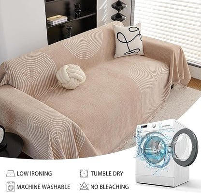 MEETSKY Couch Cover Sofa Cover Washable,Chenille Sofa Covers for 2 Cushion Couch Sofa, Sofa Slipcover Loveseat Pet Couch Covers for Sectional Sofa, 71" X118"