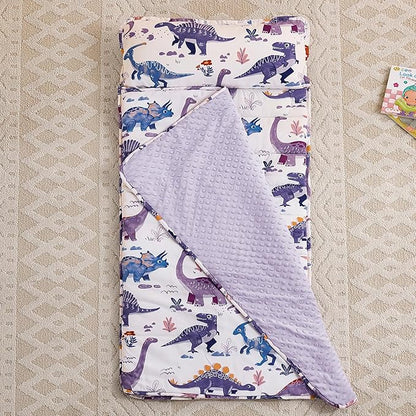 DJY Toddler Nap Mat,Kid Slumber Bag with Removable Pillow & Minky Blanket,Soft Sleeping Mat Perfect for Daycare,Preschool,Kindergarten,Travel