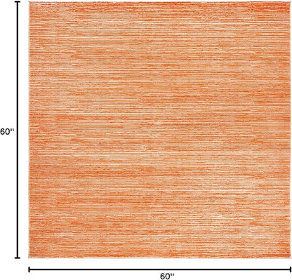 SAFAVIEH Vision Collection Area Rug - 5' Square, Orange, Modern Ombre Design, Non-Shedding & Easy to Clean, Ideal for Living Room, Bedroom, Dining Space (VSN606P)