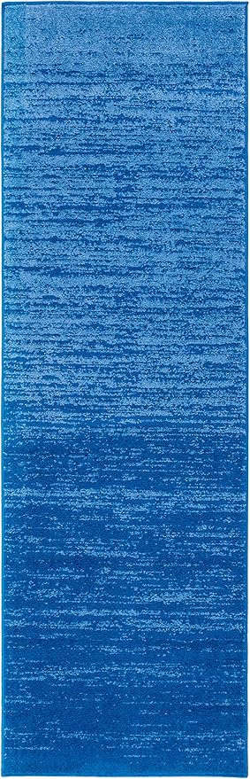 SAFAVIEH Adirondack Collection Runner Rug - 2'6" x 14', Light Blue & Dark Blue, Modern Ombre Design, Non Shedding & Easy to Clean, Ideal for Hallway, Foyer, Kitchen, Entryway, Bedroom (ADR113F)
