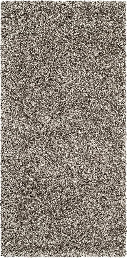 SAFAVIEH Milan Shag Collection Accent Rug - 2' x 4', Grey, Solid Design, Non-Shedding & Easy Care, 2-inch Thick Ideal for High Traffic Areas in Entryway, Living Room, Bedroom (SG180-8080)