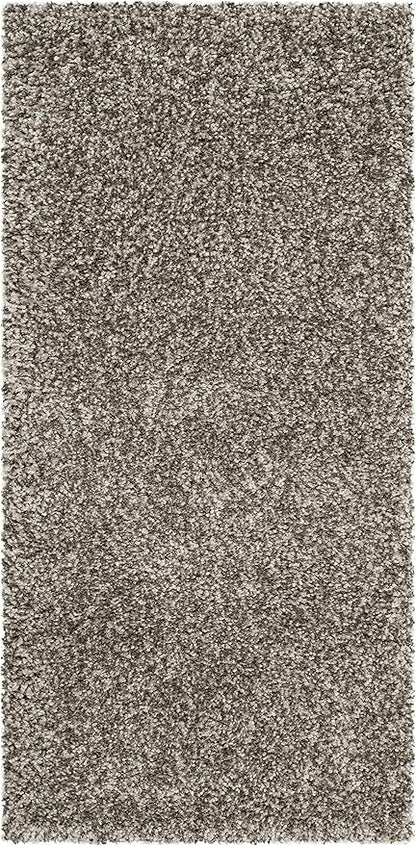 SAFAVIEH Milan Shag Collection Accent Rug - 2' x 4', Grey, Solid Design, Non-Shedding & Easy Care, 2-inch Thick Ideal for High Traffic Areas in Entryway, Living Room, Bedroom (SG180-8080)