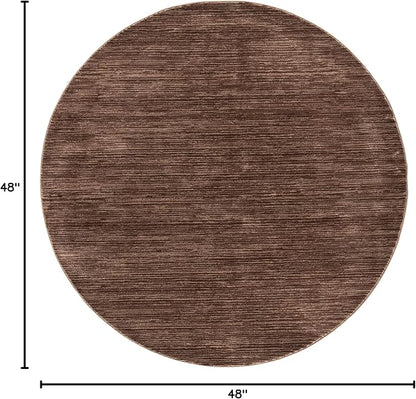 SAFAVIEH Vision Collection Area Rug - 4' Round, Brown, Modern Ombre Design, Non-Shedding & Easy to Clean, Ideal for Living Room, Bedroom, Dining Space (VSN606E)