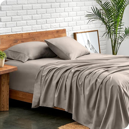 Bare Home Ultra-Soft King Sheet Set - Luxury 1800 - Hydro-Brushed - Deep Pockets - Easy Fit - 4 Piece Set - Bedding Sheets & Pillowcases (King, Khaki)
