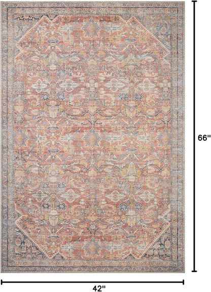 Loloi Adrian Collection ADR-02 Rust/Denim 3'-6" x 5'-6", .19" Thick Accent Rug