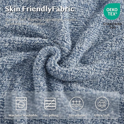 WRENSONGE Throw Blanket Cationic Dyeing Blue Soft Cozy Fluffy Warm Hand Made Throw Blankets for Couch, Sofa, Chair, Bed, Camping, Picnic, Travel Lightweight Bed Blanket - 50"*60"