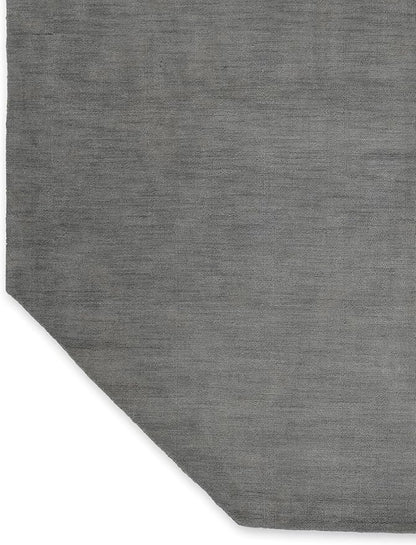 Hand Knotted Loom Wool ECO-Friendly Area Rugs - 6'x6', Octagon, Light Blue Color, Solid Plain Design, High Pile Handmade Anti Skid Area Rugs for Living Room, Bed Room (L00111)