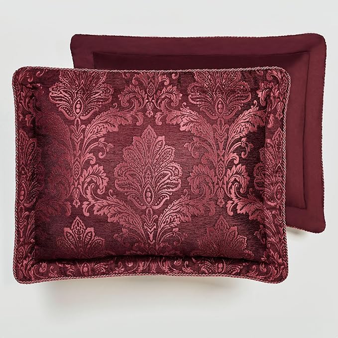 Touch of Class Camelot Luxury Bedding | Robust Burgundy | Matte Satin Damask on Richly Textured Jacquard-Woven Chenille | Designed 3 Piece Set Includes King Quilted Bedspread and 2 King Shams