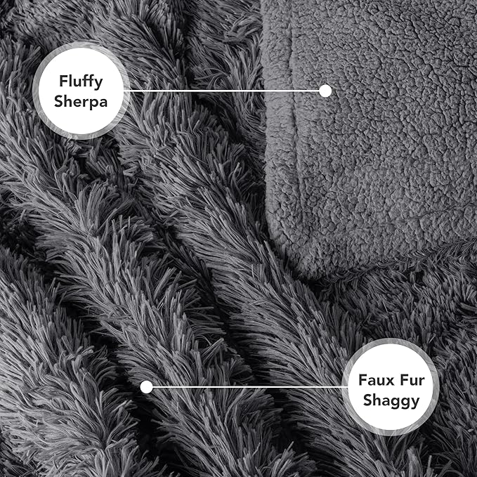 PetAmi Waterproof Dog Blanket for Small Medium Dogs, Calming Fleece Cat Blanket, Couch Protector Washable Sherpa Faux Fur Pet Throw for Puppy, Soft Reversible 29x40 Gray