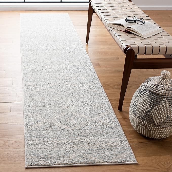 SAFAVIEH Tulum Collection Runner Rug - 2' x 8', Ivory & Light Grey, Moroccan Boho Tribal Design, Non-Shedding & Easy to Clean, Ideal for Living Room, Hallway, Foyer, Entryway, Bedroom (TUL272G)