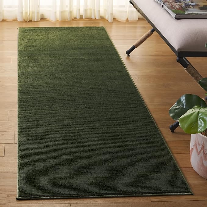 SAFAVIEH Revive Collection Area Rug - 2' x 18' Runner, Green, Non-Shedding & Easy Cleaning, Ideal for Living Room, Bedroom, Dining Space (REV102Y)