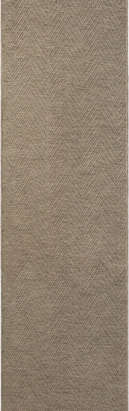 TOWN & COUNTRY BASICS Pax Herringbone Textured Solid Everwash® Washable Runner Area Rug, Low Pile, Non-Slip Backing, Easy Clean Pet & Family Friendly Rug, Brown, 2'5"x10'2"