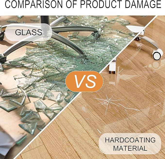 Beveled Edge Office Chair Mat for Carpet or Hardwood Floor Crystal Clear, 36" x 48" for a Smooth Glide and Easy Roll On/Off, Heavy Duty and Non-Slip Floor Ultimate Clear Chair Mat Set of 2