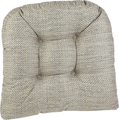 Klear Vu Gripper Overstuffed Universal Non-Slip Dining Chair Cushions for Kitchen Decor or Office Use, U-Shaped Skid-Proof Seat Pad, 17x17 Inches, 2 Count (Pack of 1), Honeycomb Natural