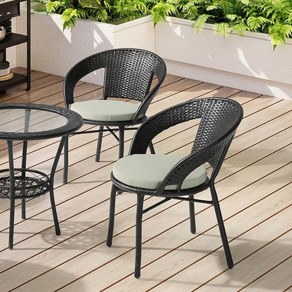 WestinTrends Solace Outdoor Patio Kitchen Dining Chair Round Seat Cushions Set of 4, 16 x 16, Beige