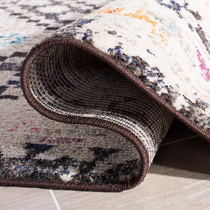 SAFAVIEH Madison Collection Accent Rug - 2'2" x 4', Black & Yellow, Boho Diamond Distressed Design, Non-Shedding & Easy Care, Ideal for High Traffic Areas in Entryway, Living Room, Bedroom (MAD418Z)