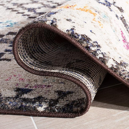 SAFAVIEH Madison Collection Accent Rug - 2'2" x 4', Black & Yellow, Boho Diamond Distressed Design, Non-Shedding & Easy Care, Ideal for High Traffic Areas in Entryway, Living Room, Bedroom (MAD418Z)