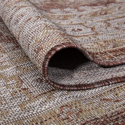 Keen Home Design Terrace Outdoor Area Rug - 5x8 Washable Indoor/Outdoor Rug for Patio, Kitchen, Balcony, Beach, Garden, Deck and Porch, Size: 5'3"x7'7"