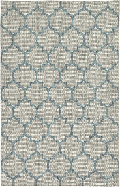 Unique Loom Outdoor Trellis Collection Area Rug (5' 3" x 8' Rectangle, Gray/ Ivory)