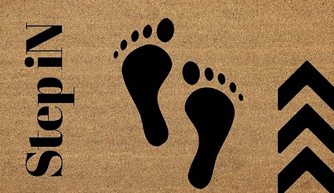 Coir Door Mats 17" X 30", Non-Slip Sturdy, PVC Backed Heavy Duty, Easy to Clean, Ideal for Door Entrance, Patio, Porch, Backyard, Garages, Step-in Footprints