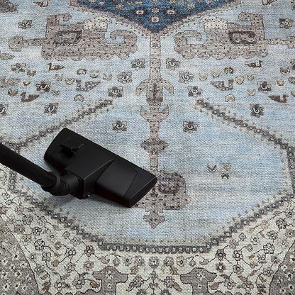 Keen Home Design 4x6 Rug - Machine Washable Area Rug with Non-Slip Backing, Ideal for Living Room, Dining Room, Bedroom - Vintage, Easy Clean, Durable, Low Pile Rug - (4' x 6')