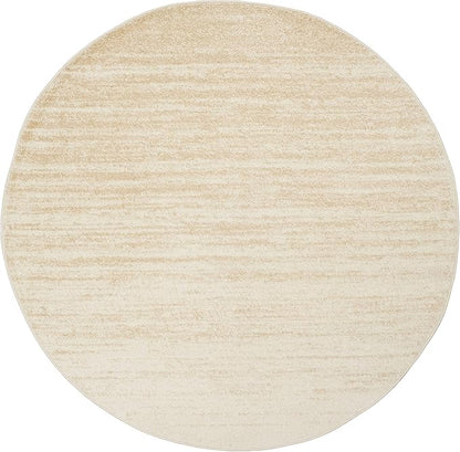 SAFAVIEH Adirondack Collection Area Rug - 3' Round, Champagne & Cream, Modern Ombre Design, Non Shedding & Easy to Clean, Ideal for Living Room, Bedroom, Office, Dining Space (ADR113W)