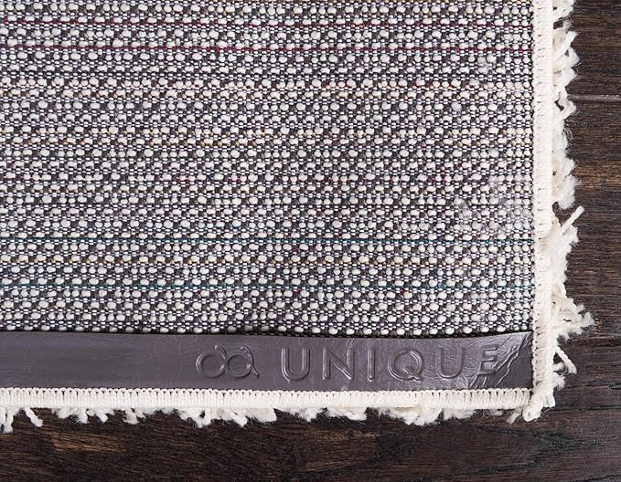 Unique Loom Solid Shag Collection Area Rug (7' 10" x 10' Rectangle, Pure Ivory)