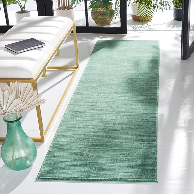 SAFAVIEH Vision Collection Runner Rug - 2'2" x 8', Light Green, Modern Ombre Design, Non-Shedding & Easy to Clean, Ideal for Entryway, Foyer, Bedroom, Hallway (VSN606X)