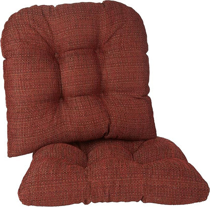 Klear Vu Gripper Overstuffed Universal Non-Slip Dining Chair Cushions for Kitchen Decor or Office Use, U-Shaped Skid-Proof Seat Pad, 17x17 Inches, 2 Count (Pack of 1), Honeycomb Red