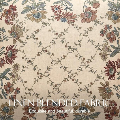 patdrea Designer Throw Pillow Covers Set of 2,Square Euro Retro Style Light Brown Linen with Floral Pattern Pillow Cover,Decorative Pillowcases Cushion for Bed Living Room Outdoor Car,18"x18"