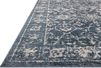 Loloi Magnolia Home by Joanna Gaines Gigi Collection GIG-02 Navy/Stone 6'-7" x 9'-2" Area Rug