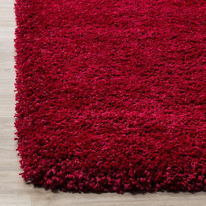 SAFAVIEH Milan Shag Collection Accent Rug - 3' x 5', Red, Solid Design, Non-Shedding & Easy Care, 2-inch Thick Ideal for High Traffic Areas in Entryway, Living Room, Bedroom (SG180-4040)