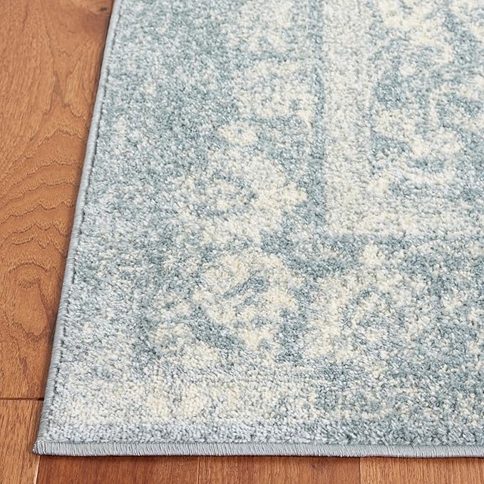 SAFAVIEH Adirondack Collection Runner Rug - 2'6" x 12', Slate & Ivory, Distressed Vintage Floral Design, Non-Shedding & Easy to Clean, Ideal for Hallway, Foyer, Entryway, Bedroom (ADR109T)