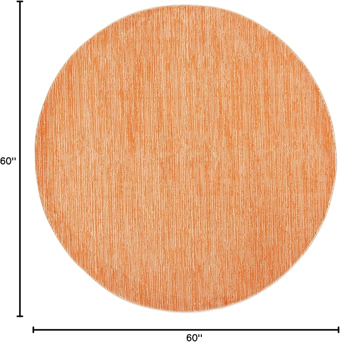 SAFAVIEH Vision Collection Area Rug - 5' Round, Orange, Modern Ombre Design, Non-Shedding & Easy to Clean, Ideal for Living Room, Bedroom, Dining Space (VSN606P)