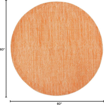 SAFAVIEH Vision Collection Area Rug - 5' Round, Orange, Modern Ombre Design, Non-Shedding & Easy to Clean, Ideal for Living Room, Bedroom, Dining Space (VSN606P)
