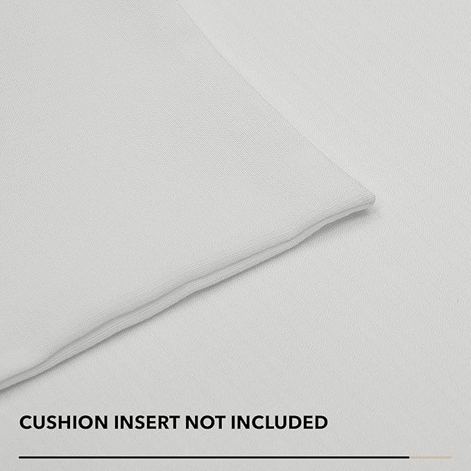 Deconovo Decorative Throw Pillow Covers - Set of 4 Soft Linen Cushion Covers, 18x18 Inch, Green & Machine Washable Pillowcases for Sofa, Bedroom,Living Room Décor, Natural White,COVERS ONLY,No Inserts