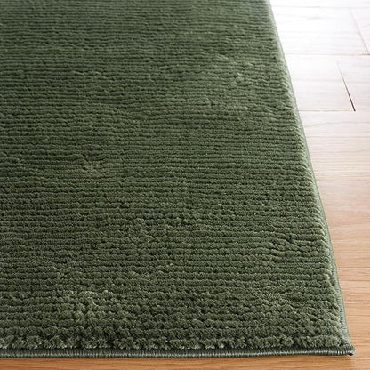 SAFAVIEH Revive Collection Area Rug - 5'3" Round, Green, Solid Design, Non-Shedding & Easy Care, Ideal for High Traffic Areas in Living Room, Bedroom, Dining (REV102Y-5R)