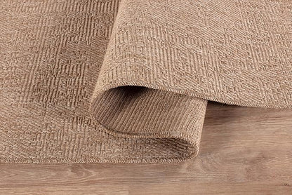 Washable Easy Jute Rug 2x3, Indoor Outdoor Doormat Natural Color Farmhouse Area Rugs for Living Room, Kitchen Rug High Traffic Area, Easy Clean Solid Boho Woven Design Outside Carpet (2 X 3 Natural)